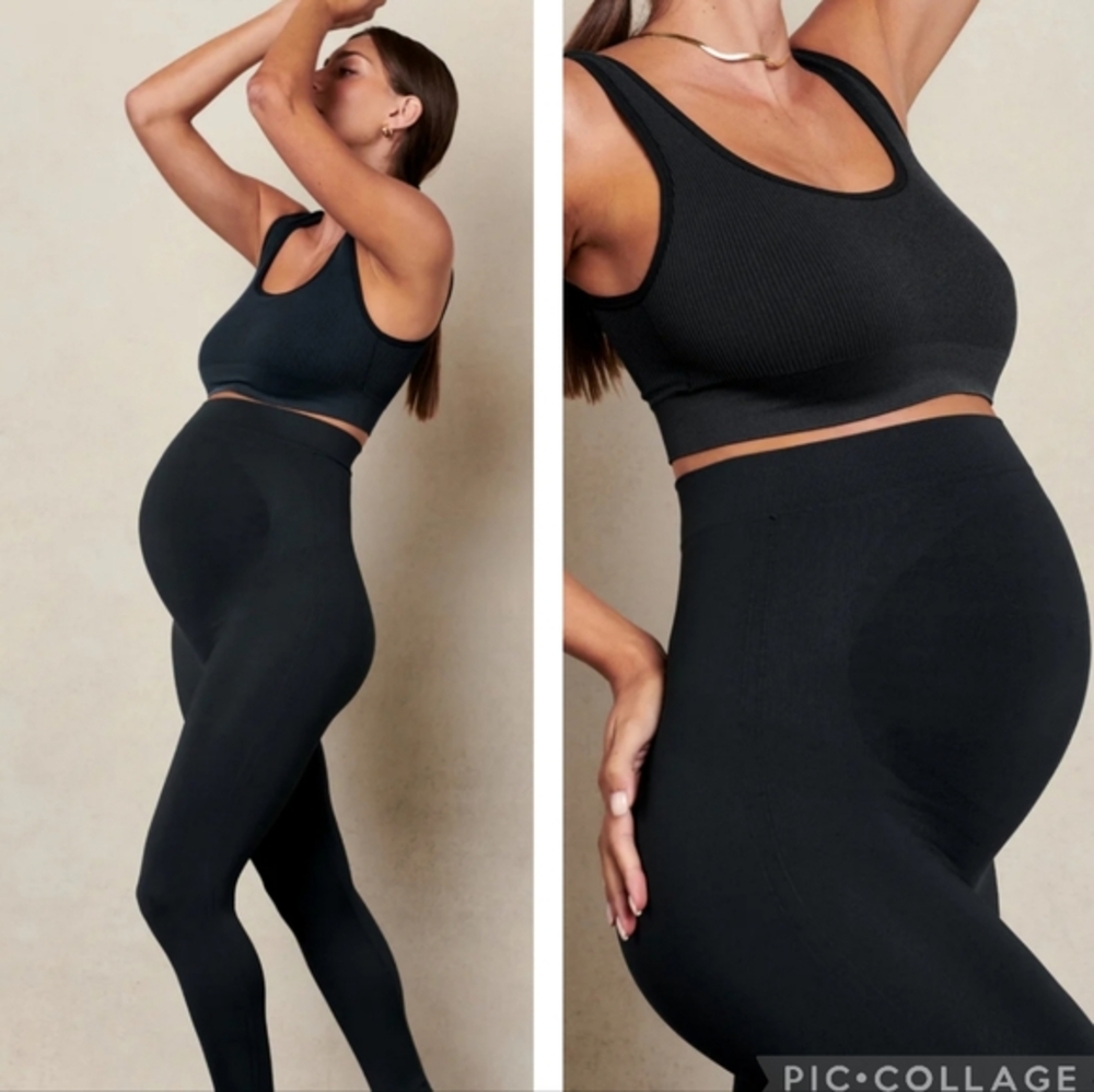 BLANQI Maternity Seamless High-Waist Leggings in Black